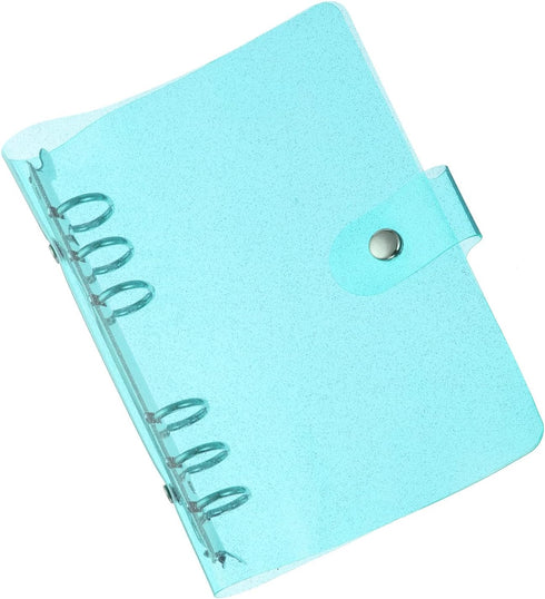 PATIKIL A6 Clear Binder Cover, Soft PVC Bling Loose Leaf Binder Protector Refillable Notebook Shell with Snap Button Closure for DIY Meeting Noteb...