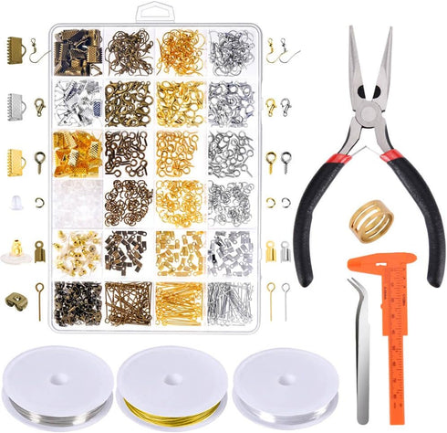 PAXCOO Jewelry Making Supplies Kit - Jewelry Repair Tools with Accessories Jewelry Pliers Findings and Beading Wires for Adult and Beginners...