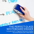 IMPRESA 2 Pack Magnetic Whiteboard Eraser for Use with Glass Dry Erase Boards - includes Extra Strong Magnets and 10 Replaceable Microfiber Cleani...