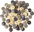 200Pcs Black & White Plaid Wooden Buttons Versatile 1.5 cm Sew-On Accessories for DIY Fashion & Crafts...