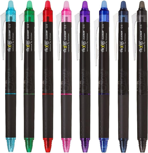 Pilot FriXion Point Clicker 0.5mm, Erasable Gel Needle tip Pens, Extra Fine Point, 6 pack (Navy Blue)...
