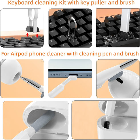 Laptop Phone Screen Cleaner Kit, Computer Keyboard Cleaning Kit, 20 in 1 Electronic Cleaning Kit with Brush Spray for Airpods, Earbud, iPad, iPhon...