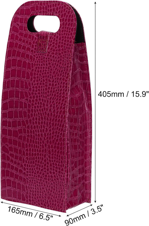 PATIKIL 2 Bottle Wine Gift Bag, Wine Bag Reusable Leather Wine Tote Carrier for Wine Bottles Portable Champagne Gift Bags for Picnic Party Wedding...