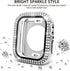 2 in 1 Waterproof Bling Case Compatible for Apple Watch 44mm Screen Protector SE Series 6/5/4, Women Glitter Diamond Rhinestone Bumper Face Cover ...