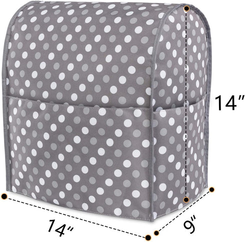 Luxja Dust Cover Compatible with 4.5-Quart and 5-Quart Stand Mixer, Cloth Cover with Pockets for Stand Mixer and Extra Accessories, Gray Dots...