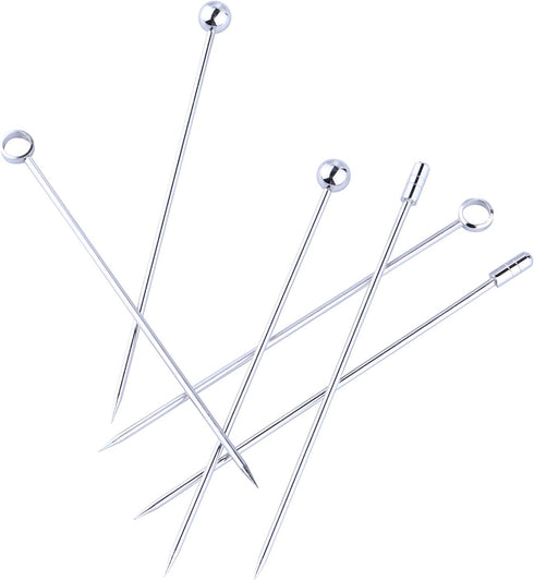 I-MART 15 Pack Stainless Steel Cocktail Picks Martini Olive Skewers, Reusable Metal Garnish Sticks for Drinks, Appetizers, Bloody Mary, Olives, Ci...