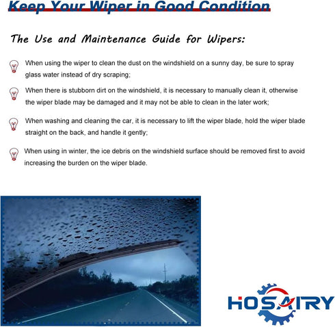 Rear Windshield Wiper Blade for Jeep Cherokee 14-22, for Hyundai Accent 07-11 Santa Fe 2007-2012 Tucson 16-21, for Mazda 3 10-13 CX-5 CX-7 CX-9 Re...