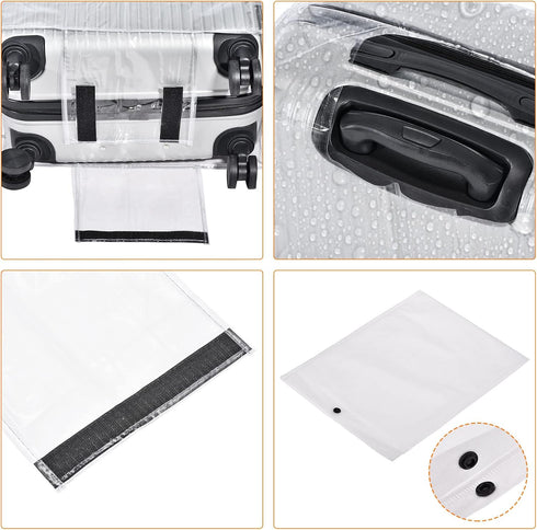 PATIKIL Universal Luggage Protector with Fastener 20 Inch, 2 Pack Portable Clear PVC Antistatic Waterproof Dust Cover for Suitcase, Transparent...