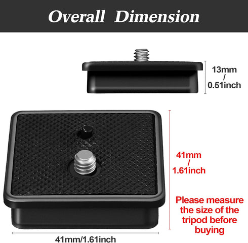 TOODOO 2 Pieces 41mm QR Release Plate Camera Tripod Ball Head Quick Release Plate Replacement Compatible with Ambico V0552 V0554, Sunpak 7500 Pro ...