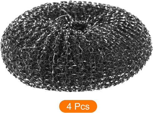 4pcs Stainless Steel Scrubber Pad, Barbecue Grill Cleaning Scrubber Pads Replacement Steel Wool Brush Head for Gas, Outdoor BBQ Accessories...