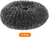 4pcs Stainless Steel Scrubber Pad, Barbecue Grill Cleaning Scrubber Pads Replacement Steel Wool Brush Head for Gas, Outdoor BBQ Accessories...