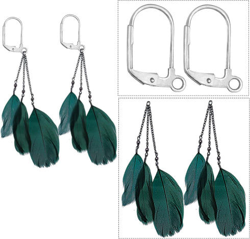 50 Pieces Leverback French Earring Hooks Stainless Steel Earwire Hoop Earring Findings with Open Loop for Women Girls DIY Earring Making Supplies...