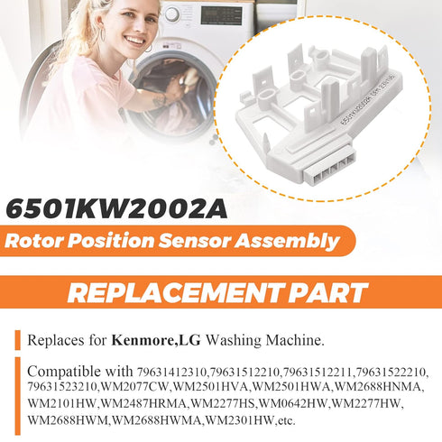 6501KW2002A Washer Rotor Position Sensor Assembly (OEM) ???????????????? ???????????????? by Beaquicy Fit for Kenmore LG Washer WM2016CW WM3170CW WM3370HWA WM3575CW - Replace PS3529186 AP4440680