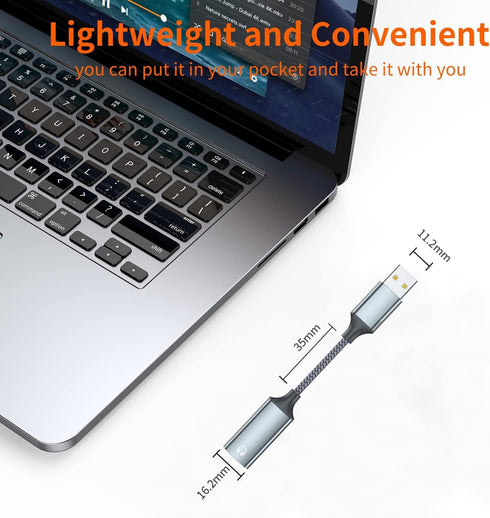 USB A to Lightning Audio Adapter Cable USB 3.0 Male to Lightning Female HiFi Audio Headphones Converter Fit with USB A MacBook Computer PC Support...