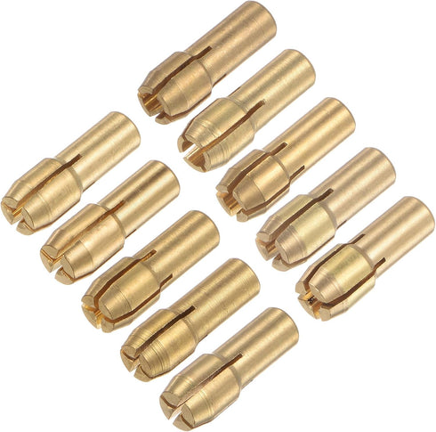 10pcs Brass Collet 0.5-3.2mm Brass Drill Chucks Mini Electric Grinder Quick Change Drill Chuck Bit Sets for Rotary Tools, 4.8mm Shank Diameter...