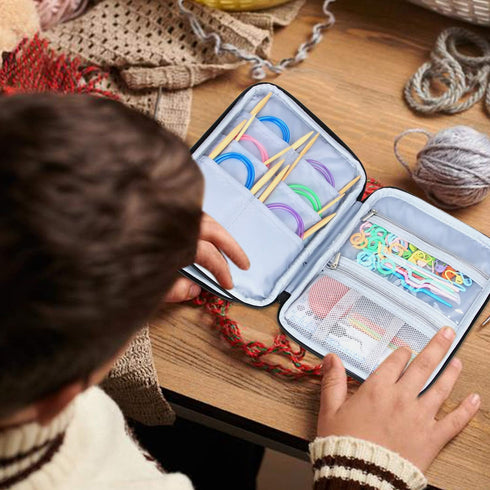 LUXJA Knitting Needles Case(up to 8 Inches), Travel Organizer Storage Bag for Circular Needles, 8 Inches Knitting Needles and Other Accessories(NO...