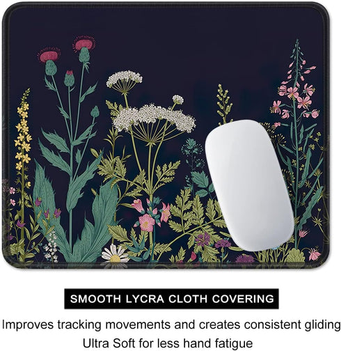 Mouse Pad, Square Nature Style Anti-Slip Rubber Mousepad with Durable Stitched Edges for Gaming Office Laptop Computer Women Men Kids, Cute Custom...