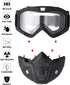 Frienda 2 Pieces Motorcycle Goggles Helmet Riding Goggles Glasses With Face Cover(Gray, Transparent)...