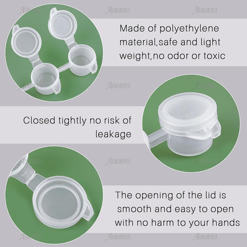 AUEAR 60 Pieces Empty Paint Pot 10 Strips Mini Container with Lid Clear Acrylic for Schools Classrooms Paintings Art Festivals (3ml/ 0.1oz)...