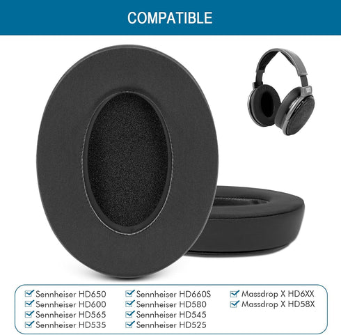 Earpads for Sennheiser HD650/HD600/HD660S/HD545/HD525/HD535 Headphones, Velour Ear Pads Cushions Replacement for Massdrop X HD6XX/HD58X and HD580/...
