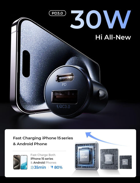 LISEN USB C Car Charger Adapter 2 Pack Black...