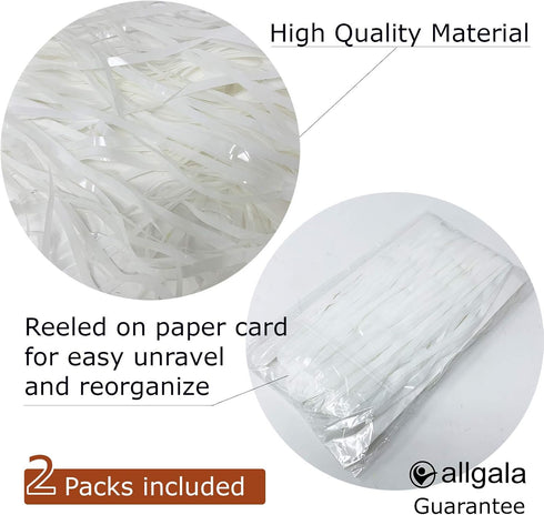 allgala White Tinsel Table Skirt 2-Pack 29x108 Inch Metallic Foil Fringe Table Skirts for Party Event, Parade Float, Party Decoraton...
