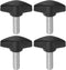 4pcs Tee Wing Knobs Thumb Screws M8 x 20mm Standard Male Thread Plastic T Knobs Handles Hand Clamping Knobs Grip Thumbscrew, Black...