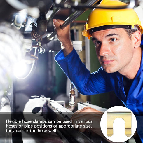 12 Pieces Brake Line Clips Metal Brake Line Retainer U Shaped Brake Hose Bracket Parking Brake Cable Clip Replacement Hose Retaining Clip Brake Ho...