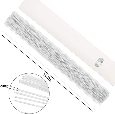 CCINEE 24 Gauge White Floral Wire Stem for Flower Arrangement Craft Supply,16 Inch,200PCS...