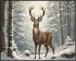 Posterizer 1 pcs- A deer in a beautiful jungle in winter-Art for Animal Lovers-Landscape & Nature Art- Gift for Men Women Entrepreneur Teens-Livin...