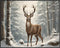 Posterizer 1 pcs- A deer in a beautiful jungle in winter-Art for Animal Lovers-Landscape & Nature Art- Gift for Men Women Entrepreneur Teens-Livin...