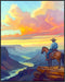Posterizer 1 pcs-vibrant painting style art-cowboy on horse in the wild 1-Western Art-Men's Art Collection-Living Room Bedroom Decor- unframed wal...