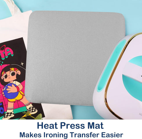 HTVRONT Heat Press Mat Compatible with Cricut Cutting Machine, 11.5"x11.5" Heat Press Pad for Craft Vinyl Ironing Insulation Transfer, Double Side...