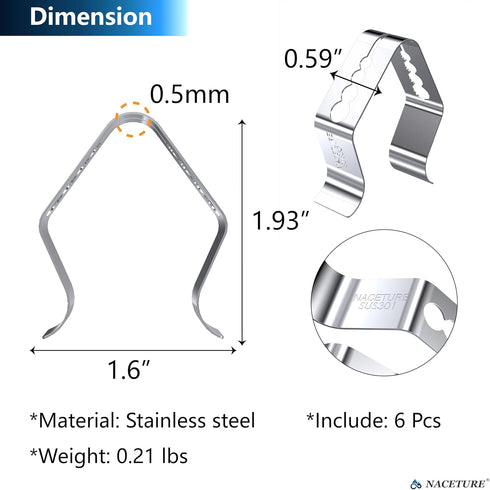 Temp Probe Clip 6 Pack - Four Holes Grill Temperature Probe Holder Clips for All Universal Probe, Work for Wireless Thermometer, Bluetooth, Grill ...