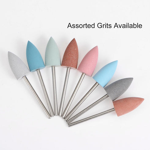 10pcs Rubber Polishing Bit Silicone Buffing Wheels 120 Grit 10mm Dia Mounted Grinding Head for Electric Grinder Rotary Tool, Tapered Shape...