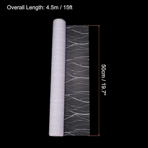 PATIKIL Flower Wrapping Mesh Paper, 15ft Floral Bouquet Craft Packaging Stripe Pattern Net Yarn for Wedding Party, White...