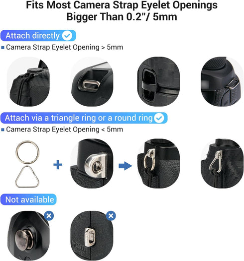 JJC 2Pack Universal Camera Strap Quick Release Buckle, Durable & Scratch-proof Neck Strap Quick Release Loop Connector for Canon Nikon Sony Fujifi...