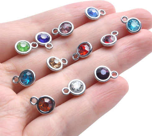 Aylifu Birthstone Charms Crystal Pendant Charms 12 Months Birth Charms for Necklace Bracelet Earring...