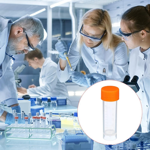 PATIKIL 5mL Plastic Test Tubes, 12 Pack Frozen Container Storage Screw Cap for Lab Laboratory Science, Clear...