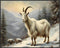 Posterizer 1 pcs-goat in snowy winter nature-oil painting style 10-Art for Animal Lovers-Landscape & Nature Art-Decor for Home & Office- unframed ...