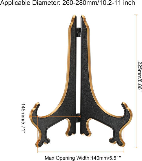 PATIKIL 9" Acrylic Decorative Plate Stand Holder, 2 Pack Table Use Foldable Picture Easel Frame Holder for Displaying Photos, Card, Canvases, Blac...