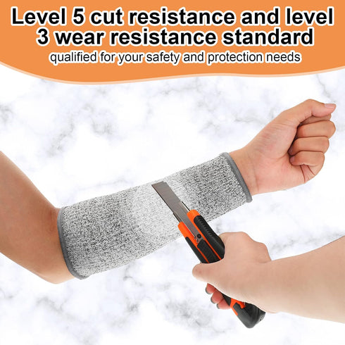 Neer 4 Pair Protective Arm Sleeves for Thin Skin Anti-Cut Burn Resistant Cover Forearm Sleeve for Cooking Construction(Gray, 7.9 Inch)...