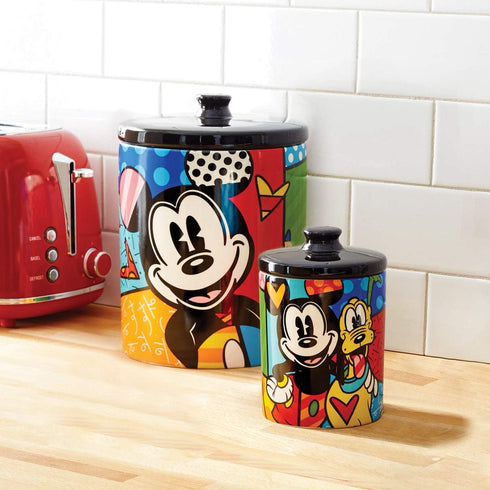 Enesco 6004977 Disney by Britto Mickey Mouse and Pluto Candy Jar Canister, 6 Inch...