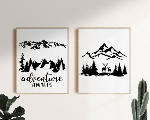 Mountain Stencils for Painting Forest Tree Stencil Animal Wood Burning Stencils and Patterns Reusable Drawing Templates for Fabric Furniture Wall ...