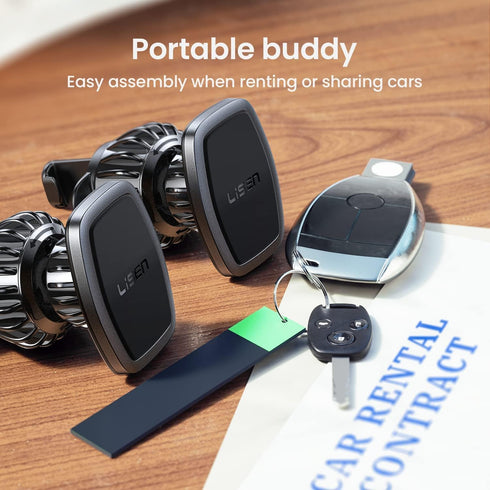 LISEN 2 Pack Magnet for Phone Car Mount Magnetic Phone Holder for Your Car Vent 6 Military Magnets Vent Cell Phone Holder Mount for Car Plate Fit ...