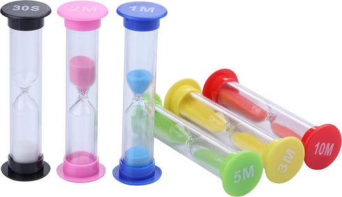 I-MART Plastic Sand Timer Sandglass Hourglass Sand Clock Timer 30 sec, 1 min, 2 mins, 3 mins, 5 mins, 10 mins (Pack of 6)...