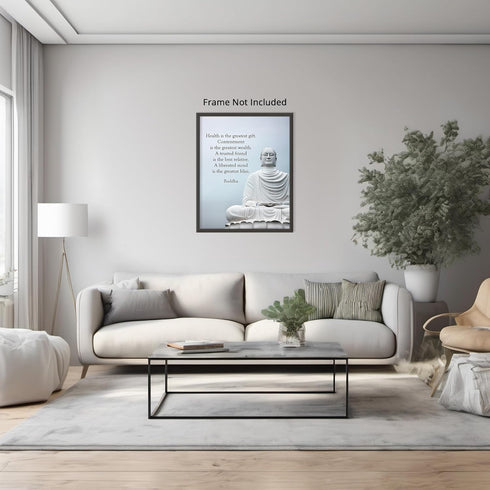 Posterizer 1 pcs-Health Is the Greatest Gift-Buddha-Quotes-Motivational & Inspirational Art-Gift For Buddhism Meditation philosophy Fans- unframed...