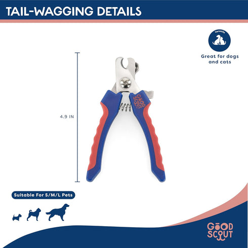 Small Pet Nail Clippers, Best Dog Nail Trimmers & Cat Nail Trimmers, Non-Slip Handle Canine Nail Clippers with Stainless Steel Strong Blades for Q...