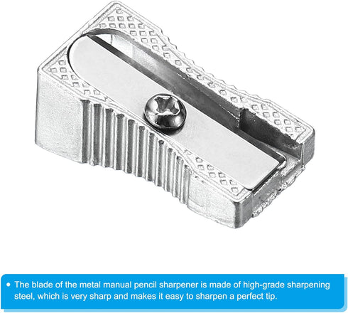 PATIKIL Metal Pencil Sharpeners, 24 Pack Aluminum Alloy Mini Manual Pencil Sharpener with Single Hole for Office Classroom Art Painting, Silver...