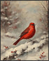 Posterizer 1 pcs-little bird in snowy winter scene-oil painting style -1-Art for Animal Lovers-Landscape & Nature Art-Decor for Home & Office- unf...